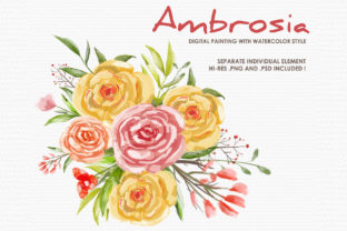 Ambrosia Watercolor Floral Style Clipart: A Versatile Design Resource