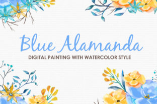 Blue Alamanda Watercolor Floral Style: A Versatile and Elegant Design Choice