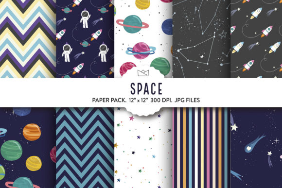 Explore the Cosmic World of Space Girl Digital Paper