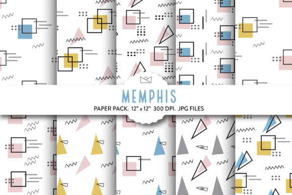Memphis Digital Paper Pack, 80s Papers