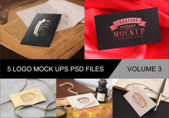 Photo Realistic Mock-ups Set of 5 V3: Enhancing Design with Vintage Style
